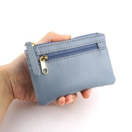 e-mono Coin Purse, Men's, Women's, Double Zipper, Coin Case, Front Pocket, Natural Zipper, Twin Zipper, Faux Leather, Leather Touch, Synthetic Leather, Business, Simple, Small, Mini, Slim, Camel