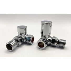 Greenedhouse Sofia Chrome Central Heating Corner Valve for Radiators and Towel Rails 1/2inch - 15mm Designer Radiator Valve,Brass