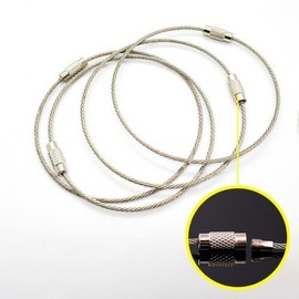 EDC Keyring 1.0mm Wire Keychain Steel Wire Cable Strap Connecting Loop Lock Hardware / EDC 키링 1.0mm 와이어링 키체인 스틸 와이어 케이블 스트랩 연결 고리 잠금 부자재