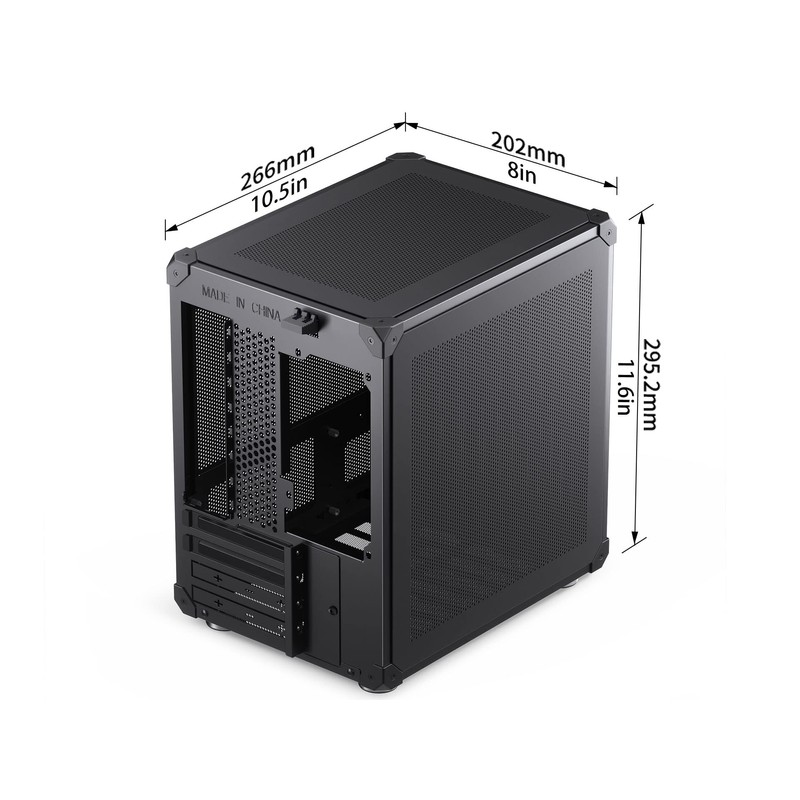 JONSBO C6 Black Mini MATX Mesh Case,Simple Compact Desktop Micro