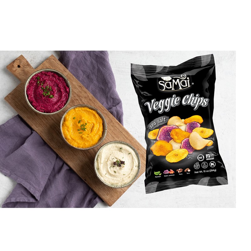 SAMAI Pacific Sea Salt Veggie Chips 10oz (Pack of 3)