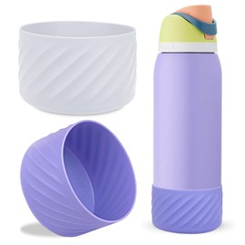 2Pcs Protective Silicone Boot Bottom Base for Owala FreeSip Twist and Flip Flask 24OZ, and Compatible with Stanly Cup Tumbler 20-40oz and More Bottles with Bottom Diameter 2.8-2.95inch