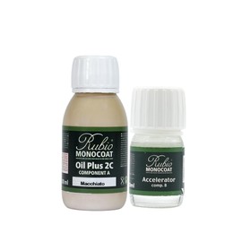 Rubio Monocoat Wood Stain & Finish 65 ft² - Macchiato | Oil Plus 2C | Quick-Dry, Eco-Friendly Linseed Wood Oil for Indoor Use, Includes Accelerator (Part B) | Protector | 130 ml