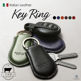 BLUE SINCERE IKH7 Genuine Italian Leather Key Ring Key Chain Charm Men's Women's Car Key Smart Key for Home Bicycle Bike Key, deepgreen