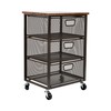 Mind Reader Rolling Storage Cart with 3 Drawers, File Storage