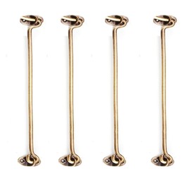 4pcs Brass Window Hook and Eye Lock Heavy Duty Cabin Hook and Eye Lock for Door Swivel Shed