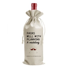 HTOTNGIFT Wedding Gifts Wine Gift Bag, Bridal Shower Gift, Bachelorette Gifts for Bride Couples Gifts, Wine Bags for Wine Bottles Gifts, Mr and Mrs Gifts, Engagement Gift