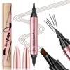 Q710 2in1pen,4-Tip Brow pen&Eyeliner,Dcuble-ended design,wild eyebrow makeup,microblading eyebrow pen,waterproof,Soft nib,With