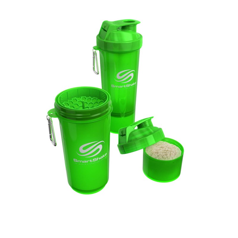 SmartShake Slim NEON GREEN 500ml Multifunctional Protein Shaker