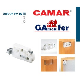 GAMOBIFER. Reggipensile CAMAR per Pensili Cucina. Ganci Mobili Sospesi (coppia DX e SX). (Marrone, Gancio 15 con Tenone)