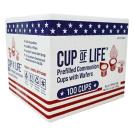 360 Nature's Impact 100 Prefilled Communion Cups with Premium Red Grape Juice and Wafers by Cup of Life – Fresh, Convenient, and Ready to Serve