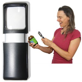 EASY MAGNIFIER Lupa de Bolsillo con Luz LED 3X movil; Lupas pequeña Lectura de Gran Aumento Profesional; Lupa de Mano Niños iluminada para Leer; Regalos para Personas Mayores e Infantil