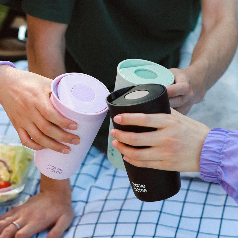 BOTTLE BOTTLE タンブラー 350ml ワンタッチ開閉 漏れ防止 真空断熱 サーモマグ コーヒー お茶用