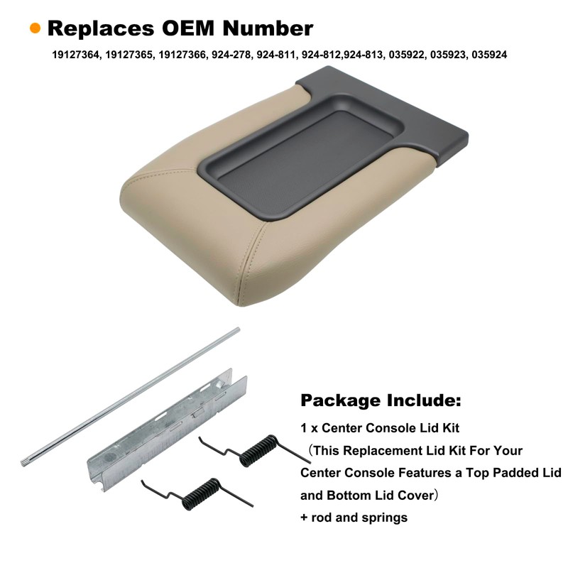 NHILES Center Console Lid Replacement Kit for 1999 2000 2001