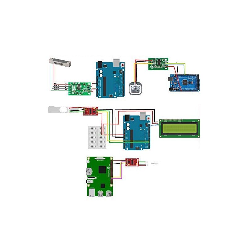 Stemedu HX711 Load Cell 1 kg Weight Sensor Electronic Scales