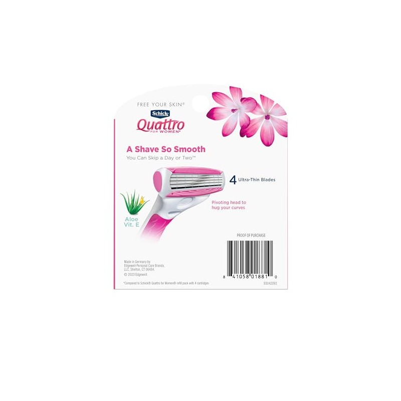 Schick Quattro Womens Razor for Shaving Refllls, Razors for Women