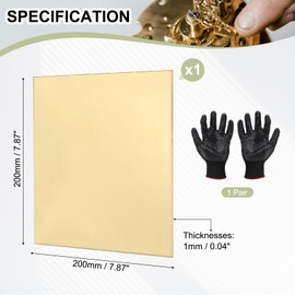 YELARXI Brass Sheet Metal Film Attached Brass Plates, 7.9" x 7.9" 8 Gauge(1mm) Thickness Fit for DIY Crafts Electrical Repair - Square(1 Pack, Brassy)