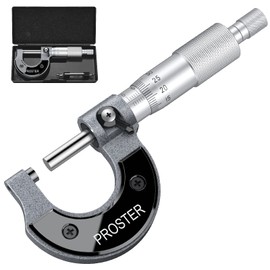 Proster Digital Micrometer 0-25mm 0.01mm External Micrometer Micro Gauge Thickness Measuring Instrument with Case