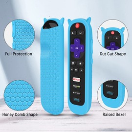 4 Pack Protective Case for TCL Roku TV RC280 Remote,Silicone Cover Shock Proof Remote Controller Skin,Cute Cat Ear Anti Slip Universal Replacement Sleeve Protector Glow in The Dark