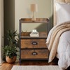Night Stand with 2 Fabric Drawer and Sturdy Metal Frame,