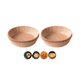 LEOFLA Ofenpapier für Luftfritteuse 100 Stück rundes Futter, antihaftbeschichtet