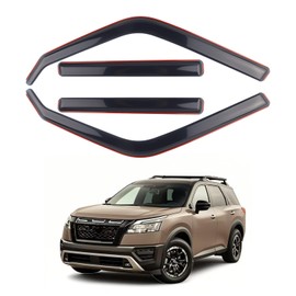 SAOKNCE 4 Pieces in-Channel Extra Durable Rain Guards Fit for 2022-2025 Nissan Pathfinder,Window Deflectors,Window Visors (Smoke Black)