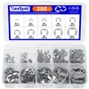 NexSync 200-Piece Metric E-Clips Assortment Kit,304 Stainless Steel External Retaining