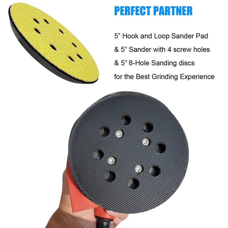 5 Inch Hook and Loop Sanding Pad Replacement, Compatible with