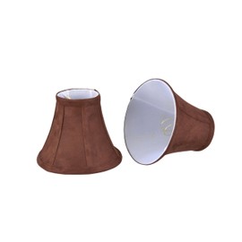 Aspen Creative 30038-2, Bell Chandelier, Dark Brown, Set of 2 Clip-On Lamp Shade, 3" Top x 6" Bottom x 5" Slant Height, 3" x 6" x 5", 2 Count