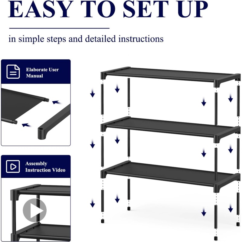 Kitsure Shoe Rack - Premium Non-Woven Shoe Rack Shelf, Shoe
