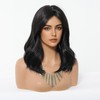 Cemuto Short Wavy Black Wig for Women Synthetic Wavy Bob