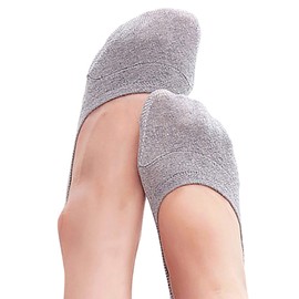VERO MONTE 4 Pairs SOFT No Show Socks Women Athletic No Slip Liner (GREY, 6-7.5)