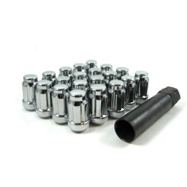 ezAccessory 20 Pc Set Spline Tuner Lug Nuts ¦ 1/2" ¦ Chrome ¦ Ford Mustang Explorer