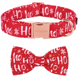 ARING PET Dog Collar, Christmas Dog Collar with Bow, Cotton Red Bow Tie Dog Collar for Small Medium Large and Male Girls Dogs
