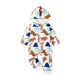 Borlai Newborn Jumpsuit Bodysuit Cute Animal Print Outfit Playsuit 0-18 Months