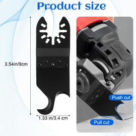 KFHENSOMR Oscillating Multi Tool Hook Knife Blade 3Pcs Multitool Saw Blades Saw Blades for Cutting Soft Materials Roofing Shingles PVC Carpet Black