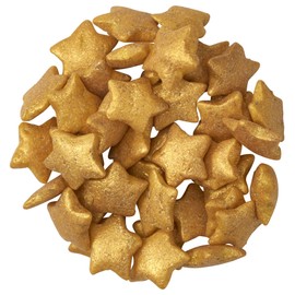 DecoPac Gold Stars Quins, Edible Cupcake Sprinkles, Sugar Cake Decorations - 18.5 ounce