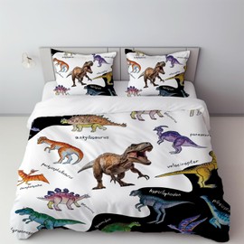 HAVOP Dinosaur Bedding Set Duvet Cover Set Double Size For Kids Boys Teens Room Decor Soft Comforter Cover Quilt Cover Set With Pillowcases