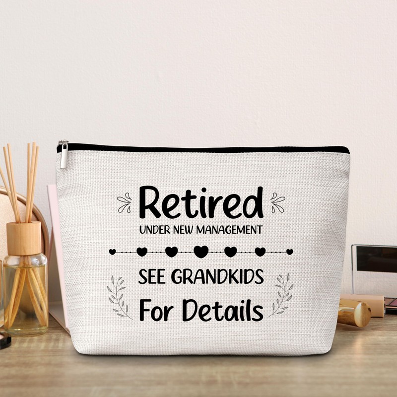 GREOXG Retirement Gifts for Women, Retired Makeup Bag, Small Zipper
