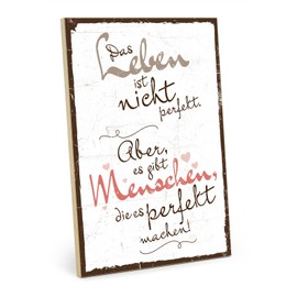 TypeStoff Wooden Sign with Saying - Life - Vintage Look with Quote as Gift and Decoration on Friends and Family - HS-00766
