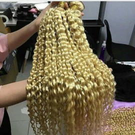613 Blonde Curly Hair Blonde Raw Hair Bundles hd Lace Wig Loose Deep Wave Wig 613 Ombre 2x6 4x4 5x5 Closure 13x4 13x6 hd Lacestyle: straight 613 blonde bundle, color: 613 blonde, Stretched Length: 22 Inches