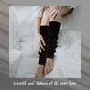 POMIJIAN Leg Warmers for Women Winter Fashion Knitting Black Leg
