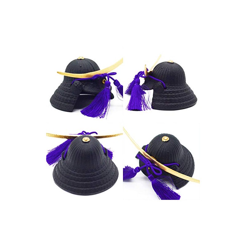 Mini Helmet Ornament Date Masamune (Black & Gold Brocade Zabuton)