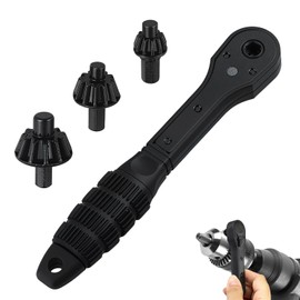 retigazo 2-in-1 Ratchet Drill Chuck Key Wrench – Universal Chuck Key Replacement Tool for Drill，Double Head Chuck-Key Wrench Tool for Tightening, Compatible with Most Electric Drills