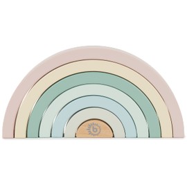 Bieco Motor Skills Toy Baby Rainbow Made of Wood, Rainbow Building Blocks Wood in Pastel Colours, Wooden Rainbow Puzzle, Bow Plug-In Game Wood, Colourful Rainbow Wood, Motor Skills Toy from 1 Year