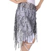 ZLTdream Belly Dance Sequin Triangle Hip Scarf Black-silver