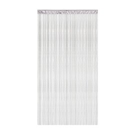 Victoria M. Leonora Fadenvorhang Fadengardine Türvorhang Insektenschutz, mit Durchzugstunnel, Waschbar, Kürzbar, 100 x 245cm, Hellgrau, 2er Pack