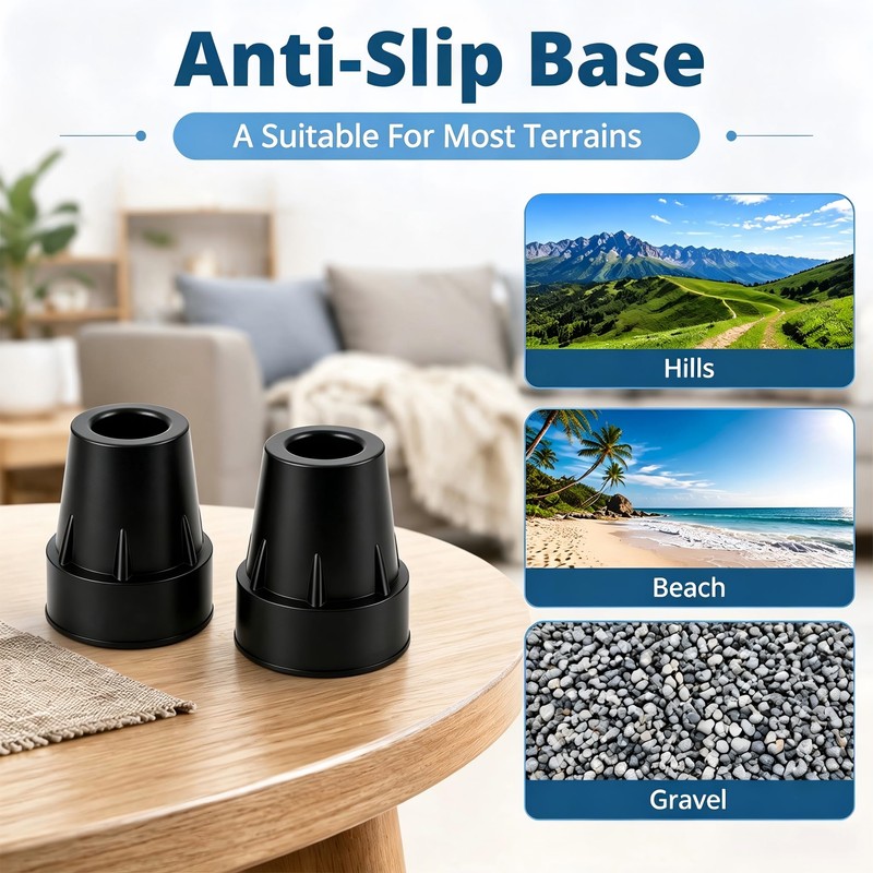4PCS Rubber Cane Tips 3/4 Inch Heavy Duty Walking Cane