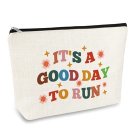 Running Gifts Makeup Bag Run Lover Gift for Women Marathon Runner Travel Cosmetic Bag Cross Country Running Gifts Zipper Toiletry Make Up Pouch Inspirational Gift for Runner Friends Daughter Sister