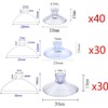 OMYZERO 100pcs Mini Clear Plastic Suction Cups Without Hooks (20mm,25mm,30mm)
